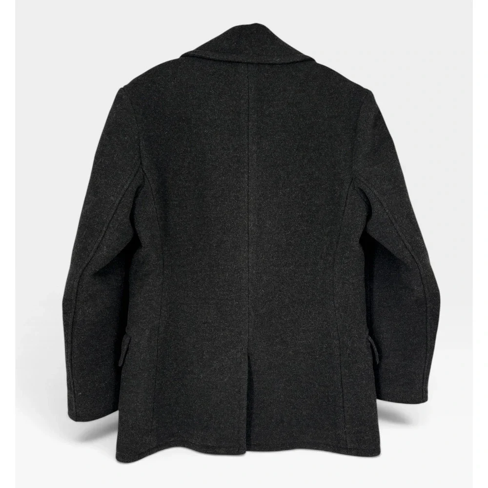 Polo Ralph Lauren Pea Coat Mens L 100% Melton Wool Double Breasted Maritime